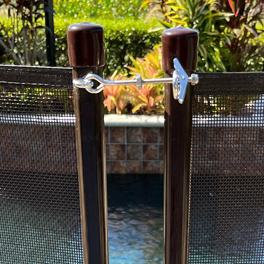pointlock pool fence brown Comead